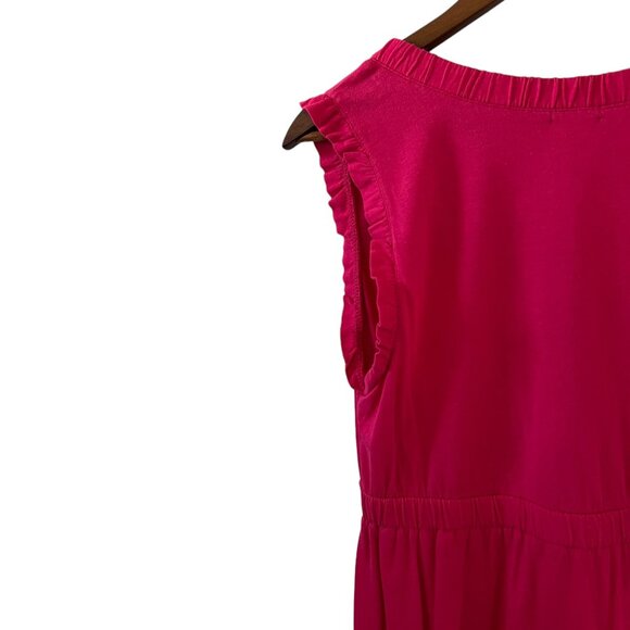 J. Crew NEW Sleeveless V Neck Knit Dress In Fuchsia Pink Size L - Picture 9 of 14